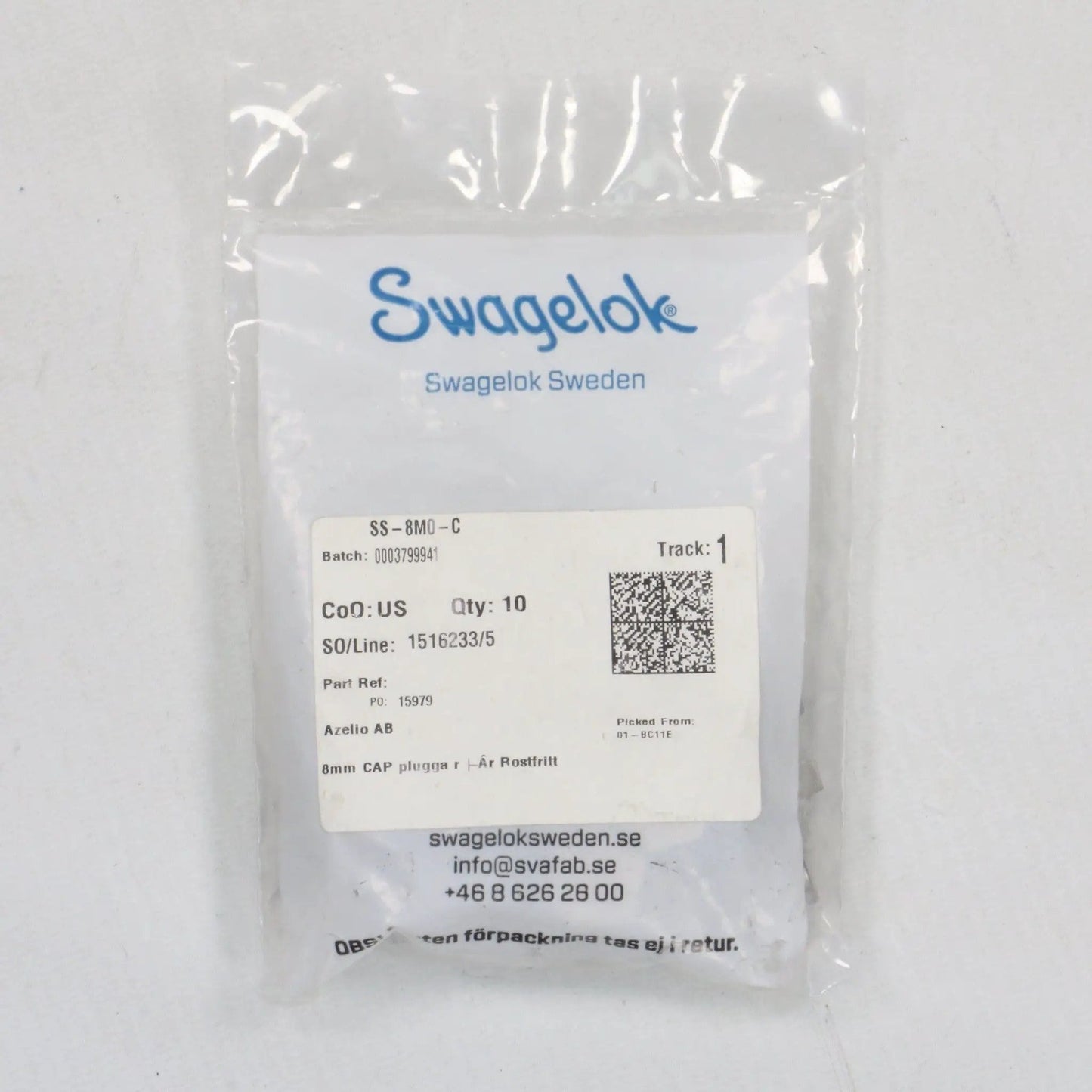 Swagelok SS 8M0 C Stainless Steel Cap (x10)