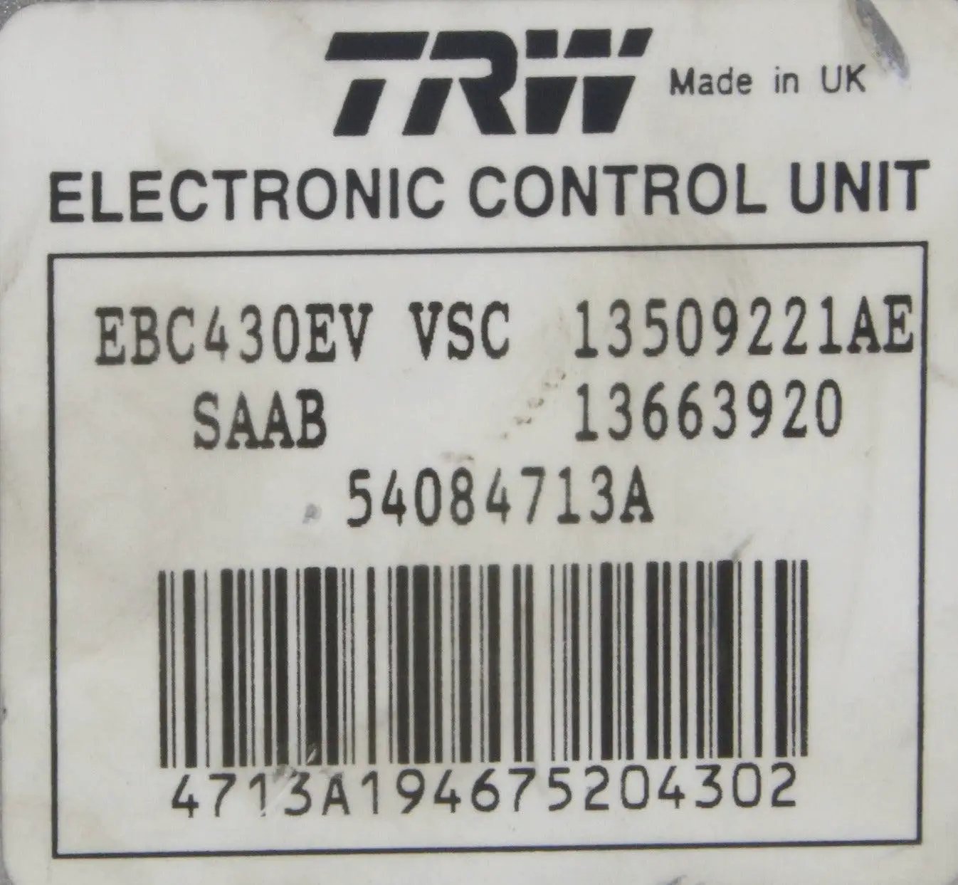 TRW Electronic Control Unit EBC430EV VSC