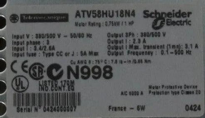Telemecanique Altivar ATV58HU18N4 Variable Speed Drive
