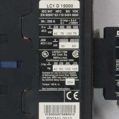 Telemecanique LC1 D 15000 Contactor