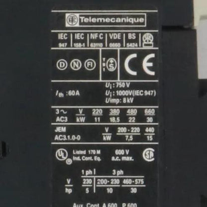 Telemecanique LC1 D4011B7 Contactor