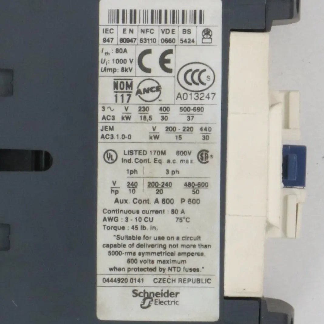 Telemecanique LC1 D6511 Contactor
