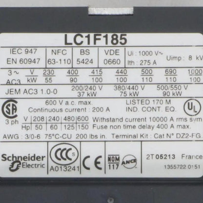 Telemecanique LC1 F185 TySys F Contactor