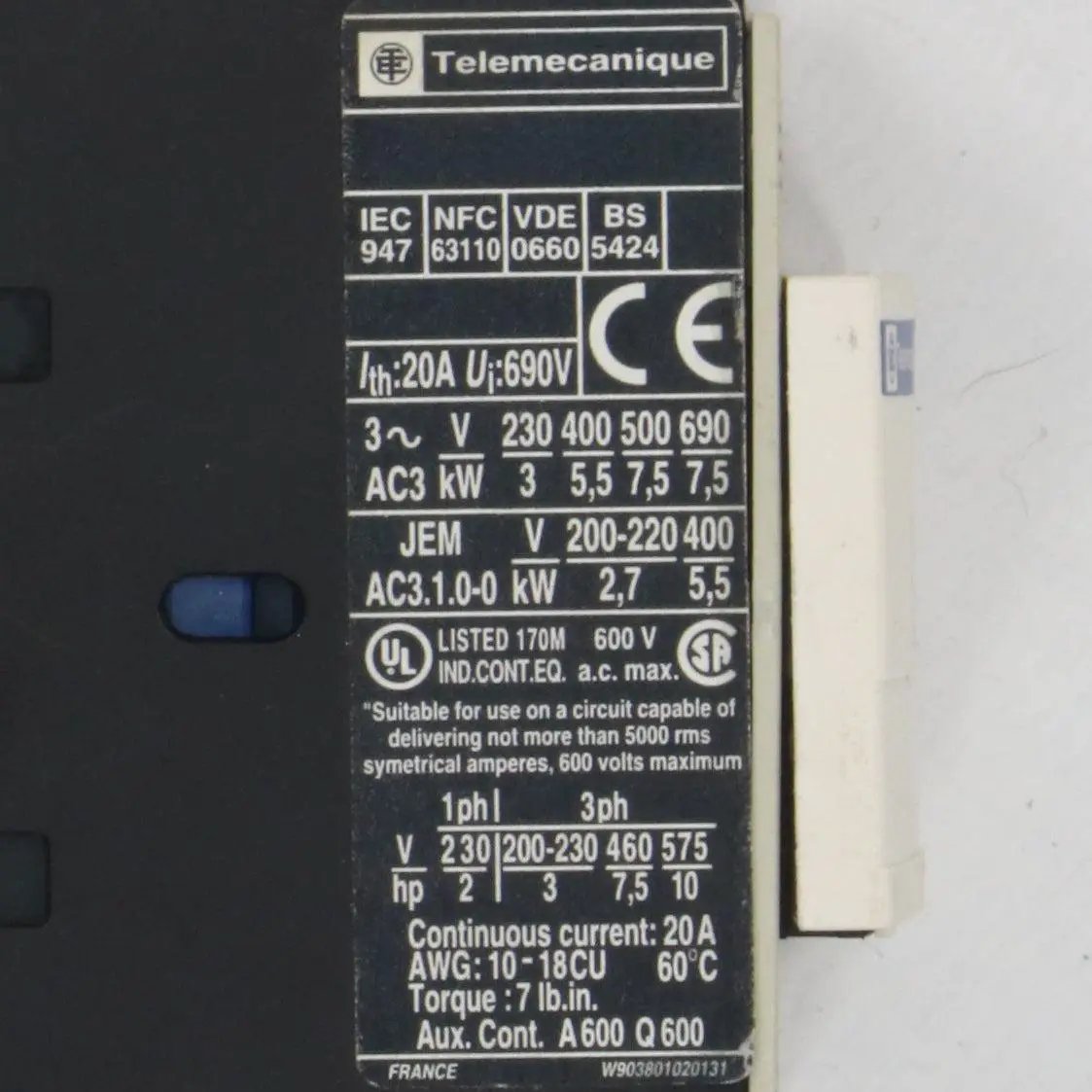 Telemecanique LP4 D12 10 Contactor