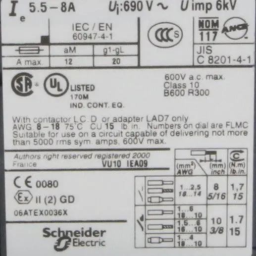 Telemecanique LRD12 Thermal Overload Relay