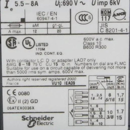 Telemecanique LRD12 Thermal Overload Relay