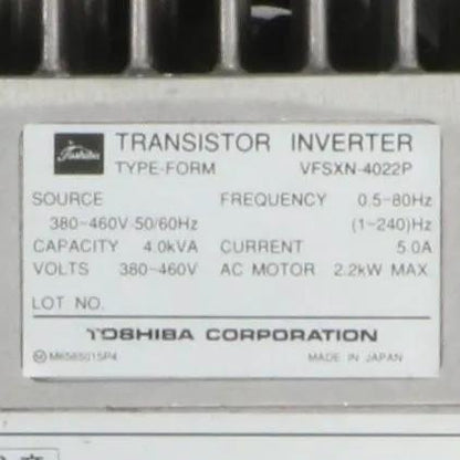 Toshiba Amkavert VFSXN 4022P Transistor Inverter