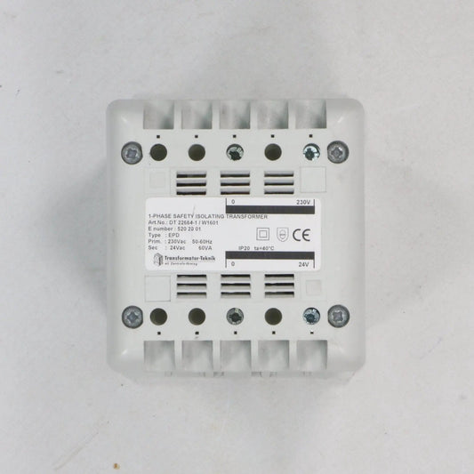 Transformator-Teknik DT 22664-1/W1601 Single Phase Isolating Transformer