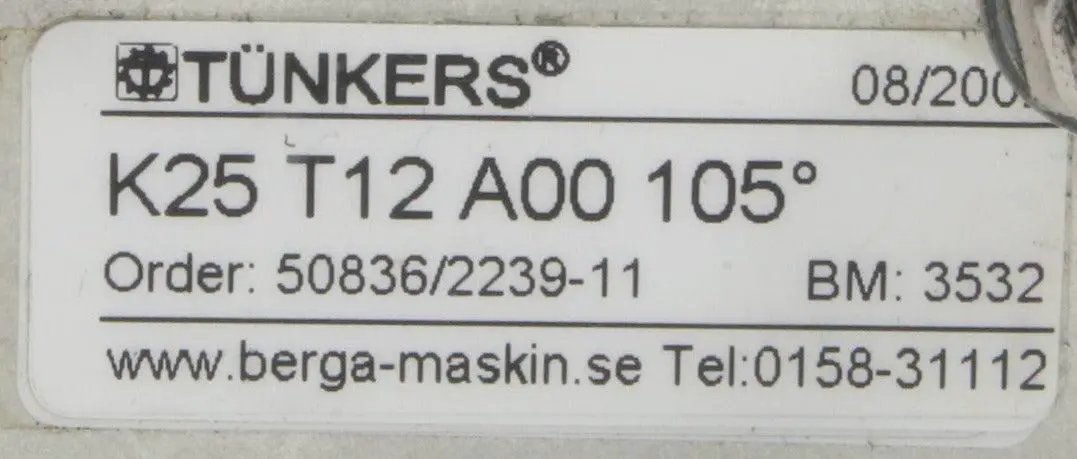 Tunkers Clamping Terminal K25 T12 A00 105