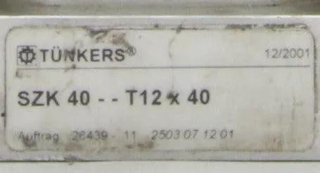 Tunkers Positioning Cylinder SZK 40 T12 x 40