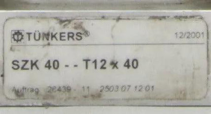 Tunkers Positioning Cylinder SZK 40 T12 x 40