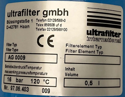 Ultrafilter AG 0009 Filter Housing