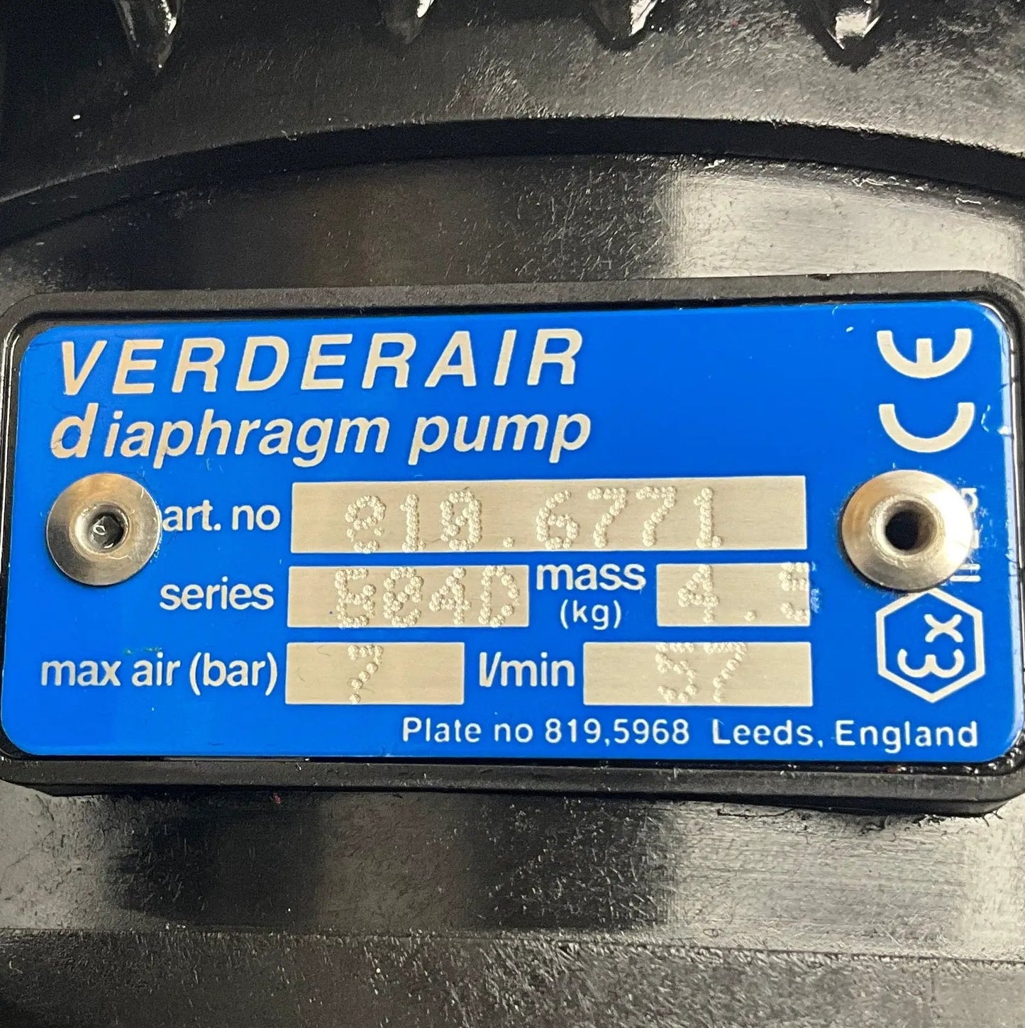 Verderair VA 810.6771 Air Operated Double Diaphragm Pump