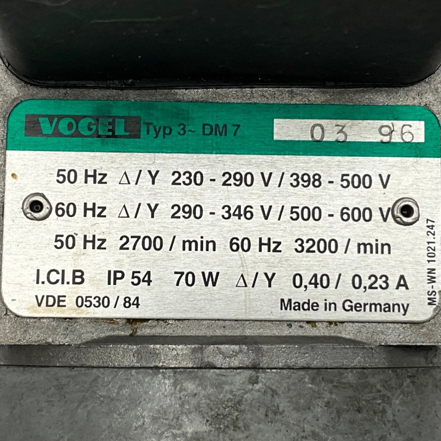 Vogel Typ 3 DM7 - MFE 2/F/180 Lubrication Pump