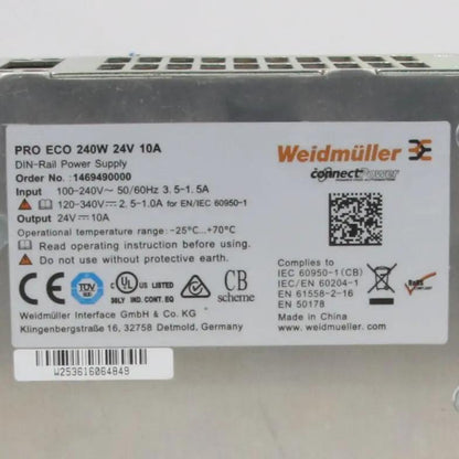 Weidmuller Pro Eco 240W 24V DIN Rail Power Supply