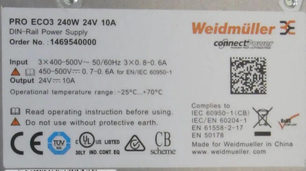 Weidmuller Pro Eco 3 DIN Rail Power Supply