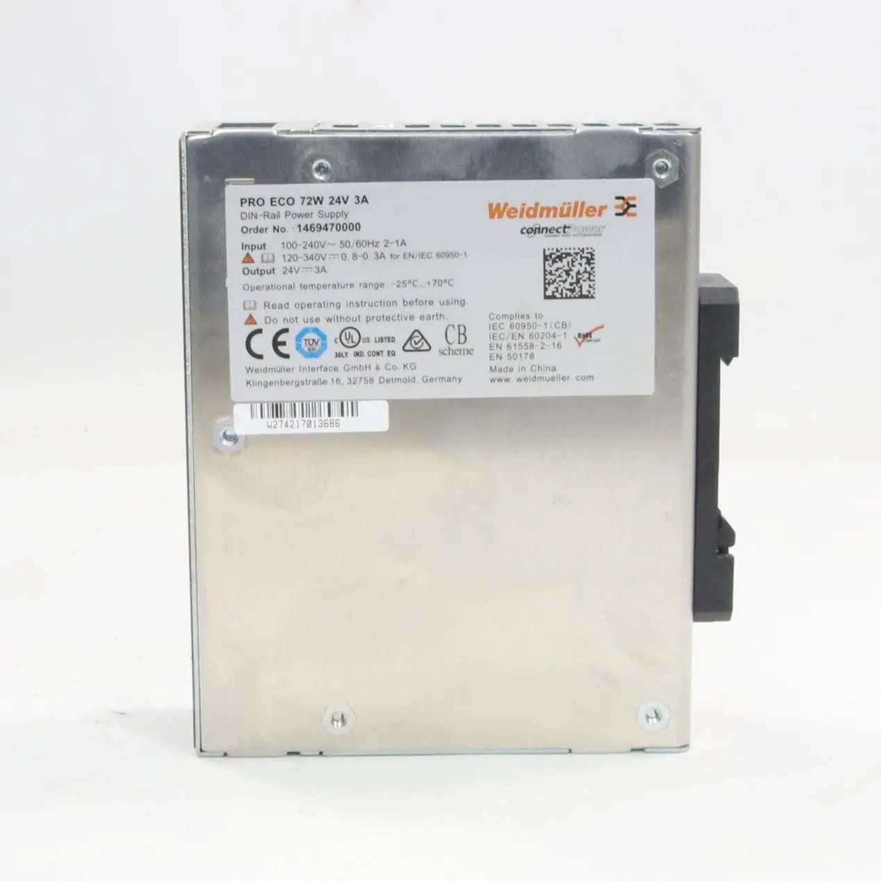 Weidmuller Pro Eco 72W 24V 3A Power Supply