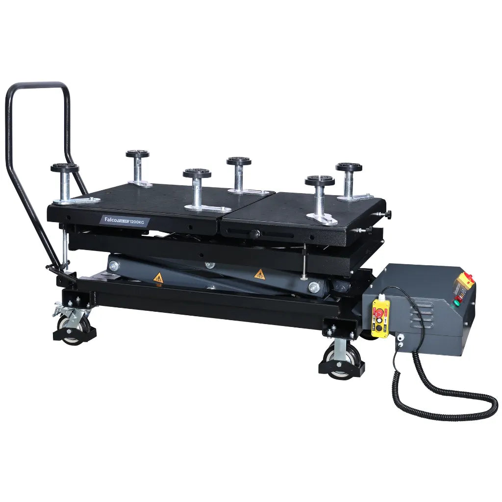 Mobiele schaarheftafel voor accupakketten motoren en versnellingsbakken 230V 1200kg