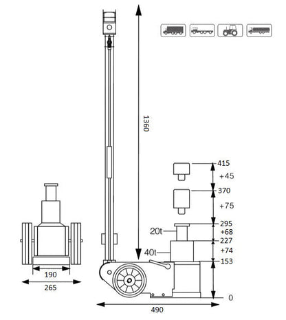 Luchtvloerkrik 40T - 20T
