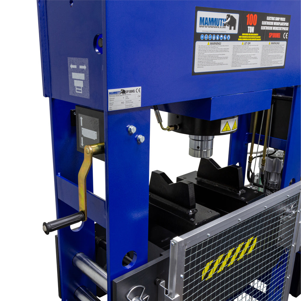 Werkplaatspers elektrisch met handlier 100 ton