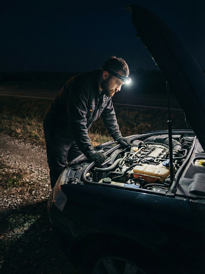 Fluxon hoofdlamp op batterijen