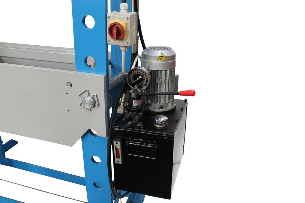 Werkplaatspers elektrisch met handlier 150 ton