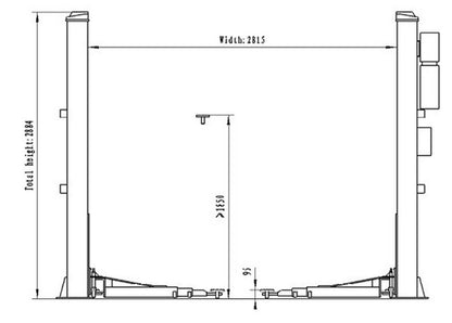 Twee koloms hefbrug 4000kg 230V Premium