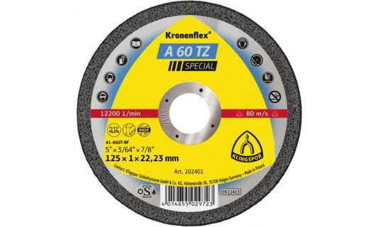 Klingspor kronenflex, Doorslijpschijf 125 x 1.0 x 22.23 mm