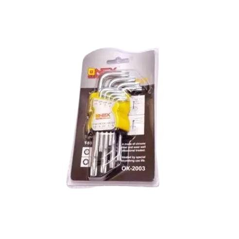 ONEX Professionele Inbus TORX Sleutelset – 9-Delig Staal