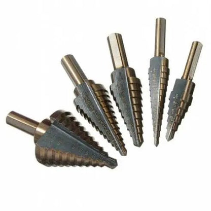 Onex Titanium Coated Stappenboor Set 5-Delig – In Metalen Koffer