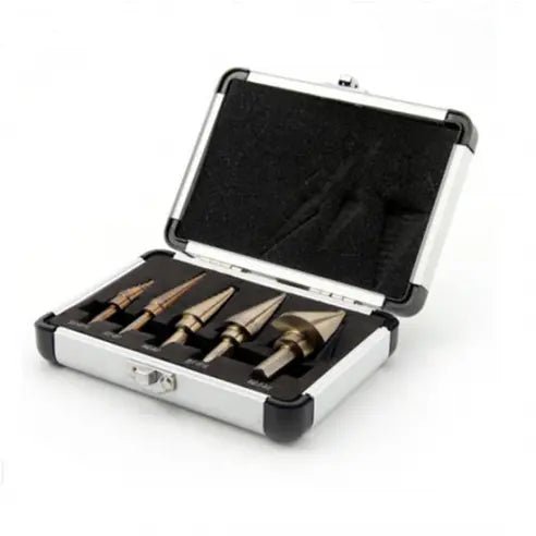 Onex Titanium Coated Stappenboor Set 5-Delig – In Metalen Koffer